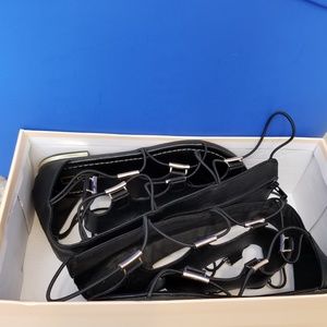 Black and Gold Strappy Sandles